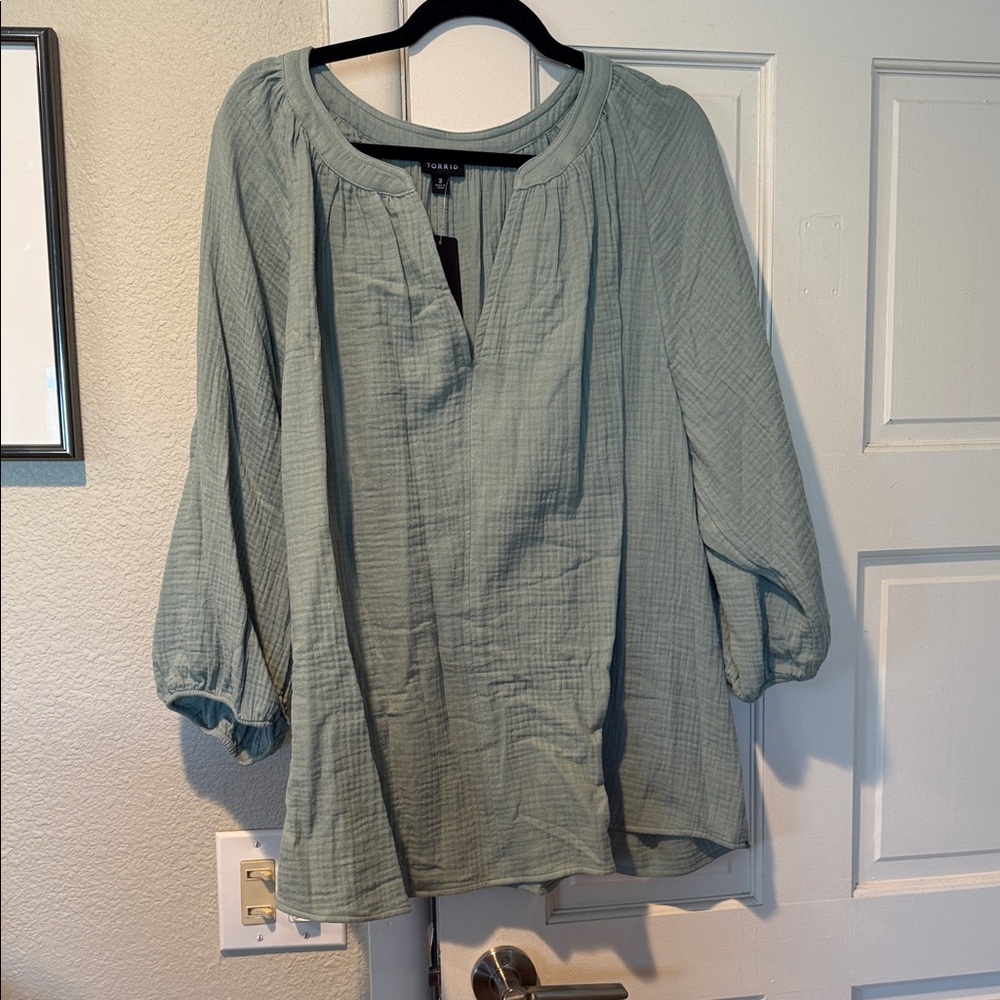 Torrid Sage Green Blouse